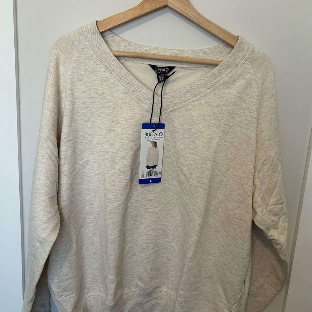 Buffalo David Bitton Women's V-Neck Cream Sweater